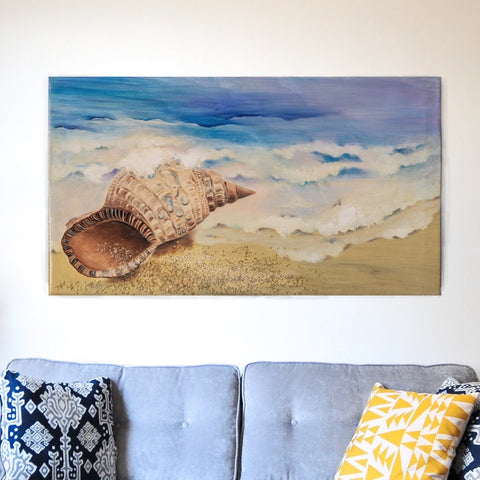 Dipinto Marino con Conchiglia, Quadro per Casa al Mare